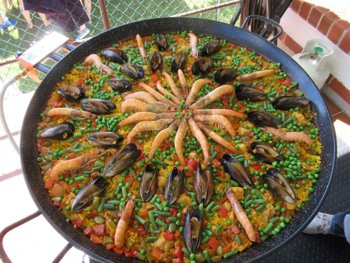 Seafood paella.